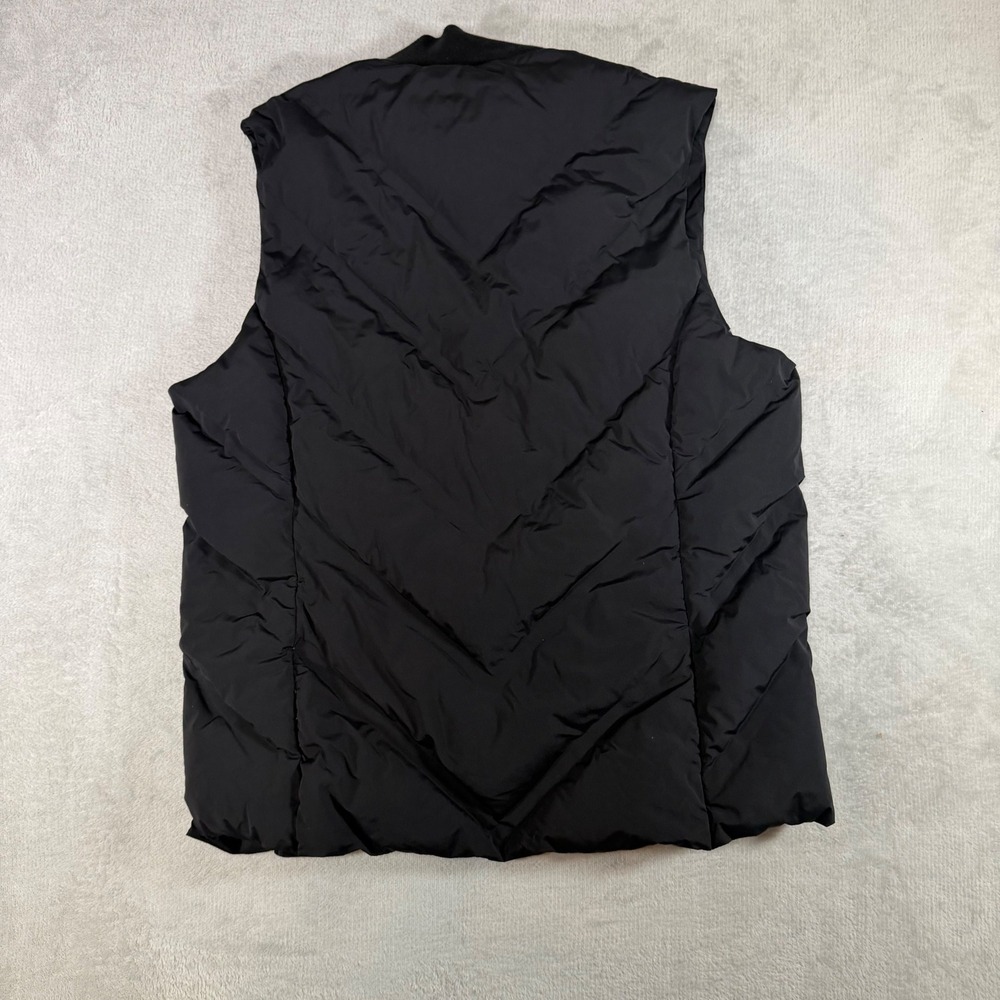 Athleta Black Chevron Quilted Puffer Vest Full Zip Sleeveless Jacket Medium - Picture 2 of 6